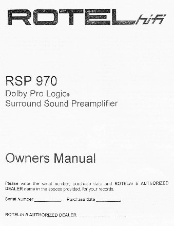 ROTEL RSP970