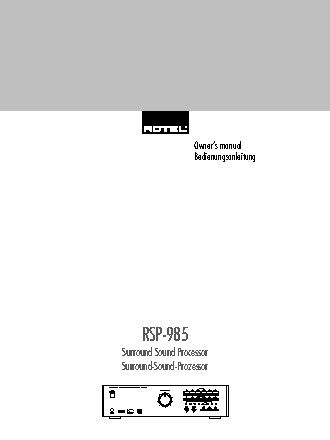 ROTEL RSP985