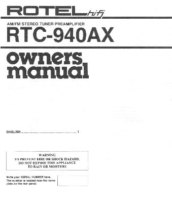 ROTEL RTC940AX