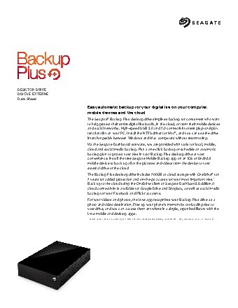 SEAGATE 6Tb Backup Plus STDT6000200