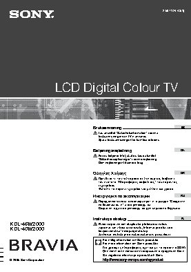 SONY BRAVIA KDL-40W2000