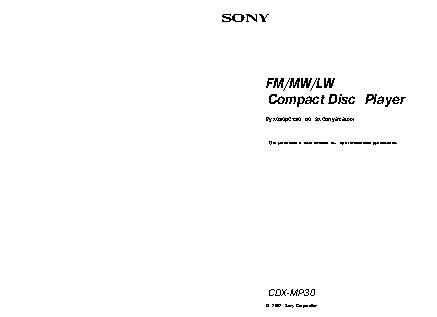 SONY CDX-MP30