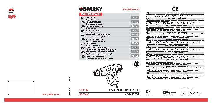 SPARKY HAG 1600E