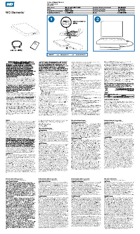 WESTERN DIGITAL Elements 1Tb USB 3.0 WDBUZG0010BBK-EESN