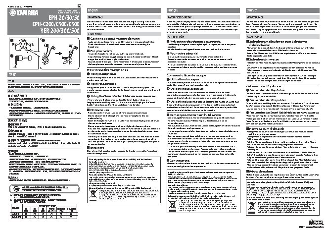 YAMAHA EPH20/30/50 / EPHC200/C300/C500 / YER-200/300/500