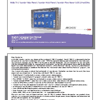 ARCHOS Mobile DVR AV 700 TV