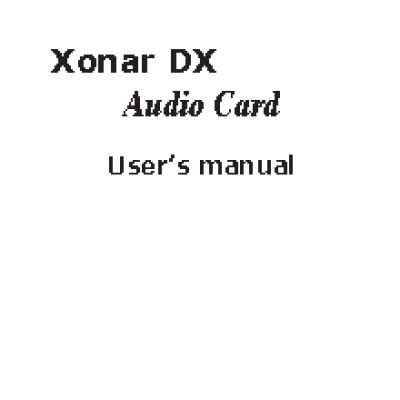 ASUS Xonar DX