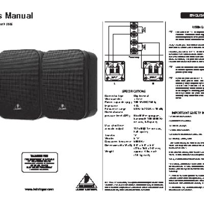 BEHRINGER 1C-WH MONITOR SPEAKER