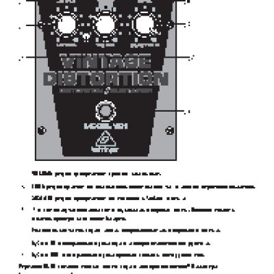 BEHRINGER VINTAGE DISTORTION VD1