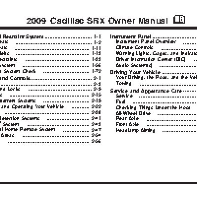 CADILLAC SRX CROSSOVER (2009)