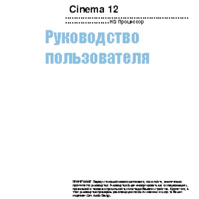 CARY AUDIO DESIGN Cinema 12