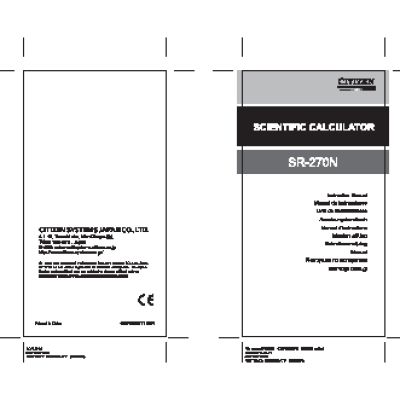 CITIZEN SR-270N/NPU/NOR/NGR