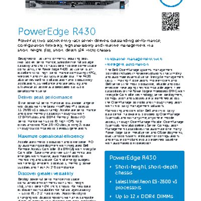 DELL PowerEdge R430 1U/1xE5-2609v3/1x8Gb RDIMM(2133)/H330 (210-ADLO-02)