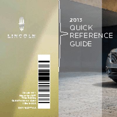 LINCOLN MKX (2013) QRG