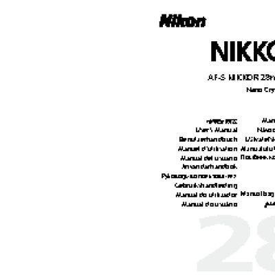NIKON 28mm f-1.8G AF-S Nikkor