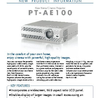 PANASONIC PT-AE100E