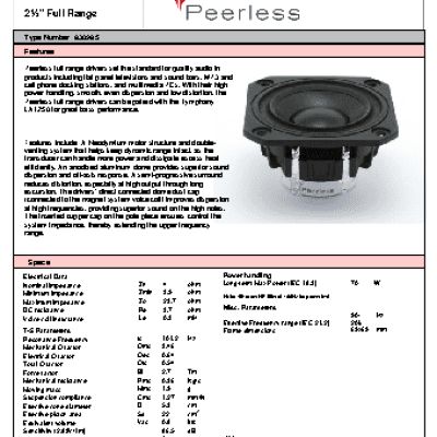 PEERLESS 2.5 4 Ohm 830985