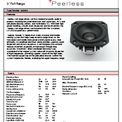 PEERLESS 3 8 Ohm 830986