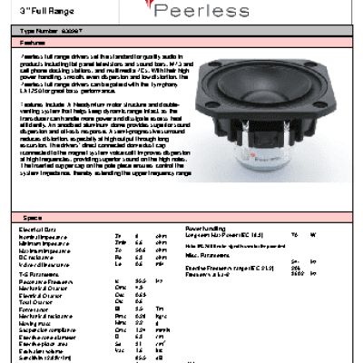 PEERLESS 3 8 Ohm 830987