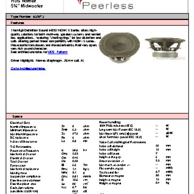 PEERLESS HDS Nomex 5.25 8 Ohm 832873