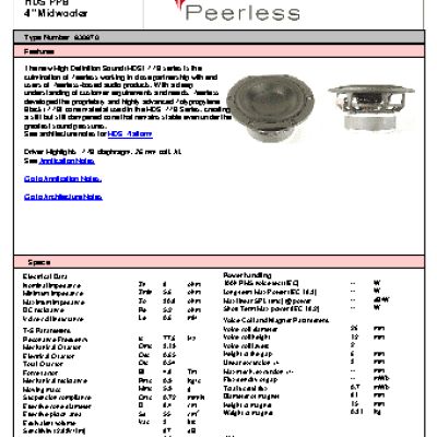 PEERLESS HDS PPB 4 8 Ohm 830870