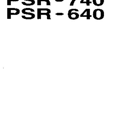 YAMAHA PSR-640 / PSR-740